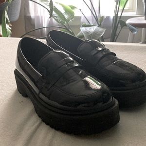 Lulus Faux Patent Leather Platform Loafers